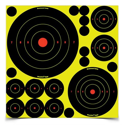 Shoot-N-C Ass't 1", 2", 3", 6" & 8" Bull's-Eye Target 5 Sheets